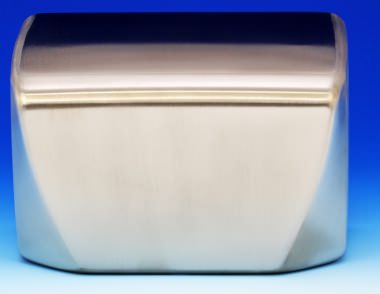 hand dryer cover/mantle/shield, satin/ brushing finish treatment metal article